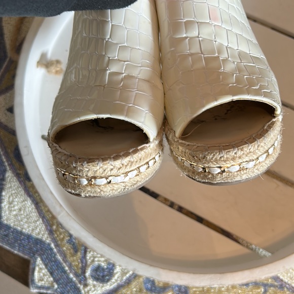 KARL LAGERFELD white espadrilles wedge sandals size 6 - Picture 8 of 10